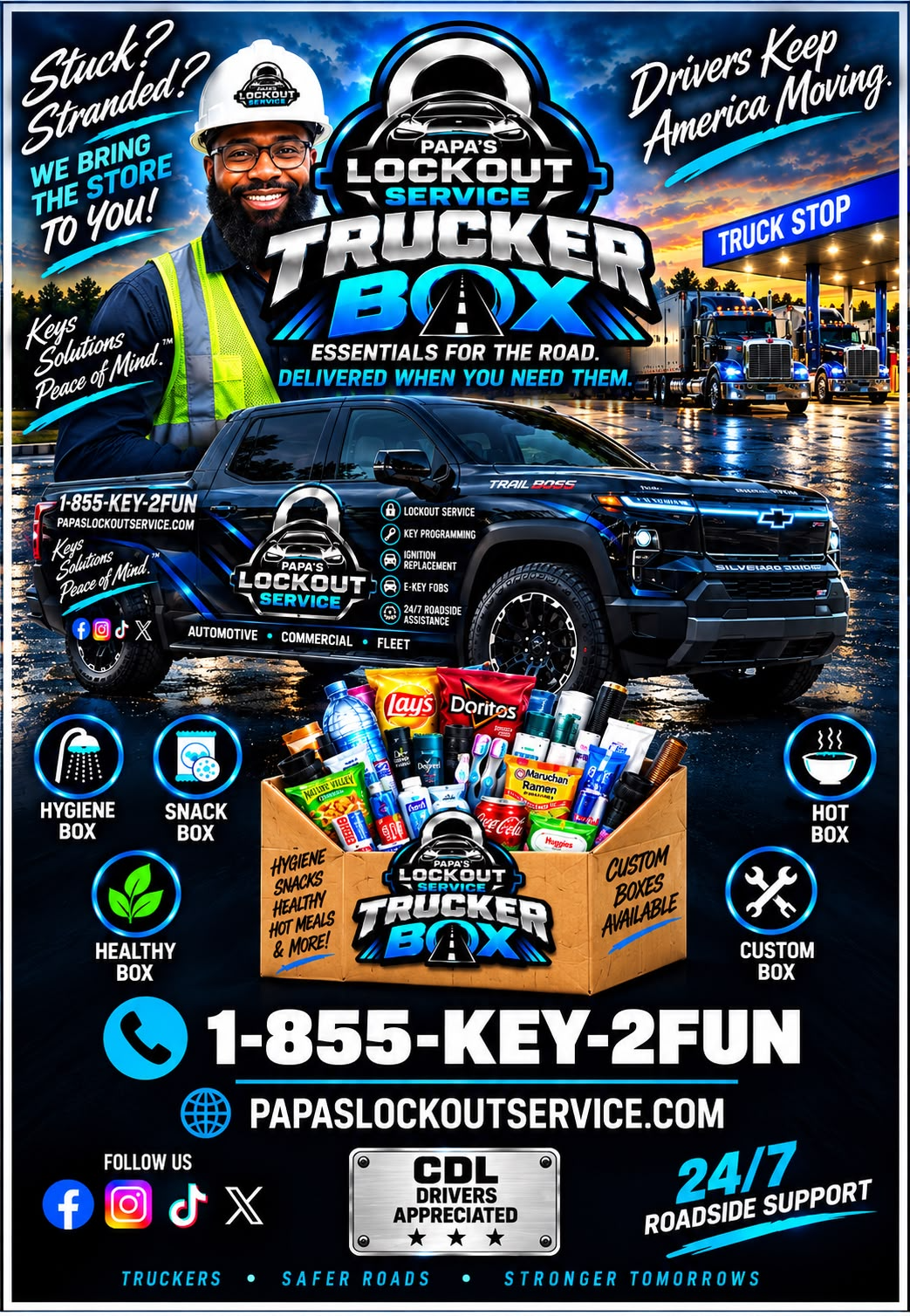 Papa's Lock Out Service truck and lockout van