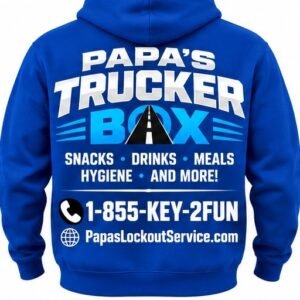 Papa’s Trucker Box Signature Blue Hoodie
